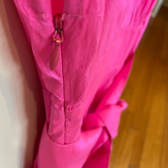 Calypso St Barth Pink Silk Dress Size XS Tie Waist Embroidered Vneck - Picture 5 of 7